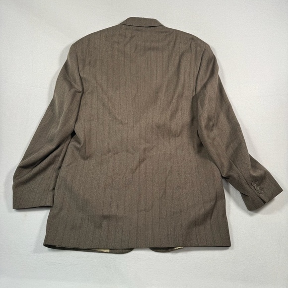 Pierre Cardin Pinstripe Sports Coat Blazer Jacket Mens Brown *SZ 44 - Picture 2 of 9